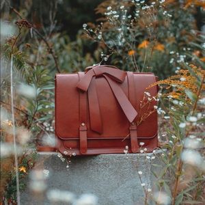 Ecosusi Women's PU Detachable Bow Briefcase